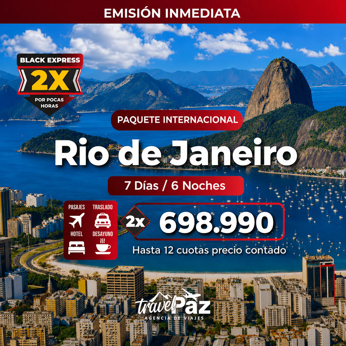 Rio de Janeiro / 7 días - 6 noches | Temporada Baja Economico (220) 1