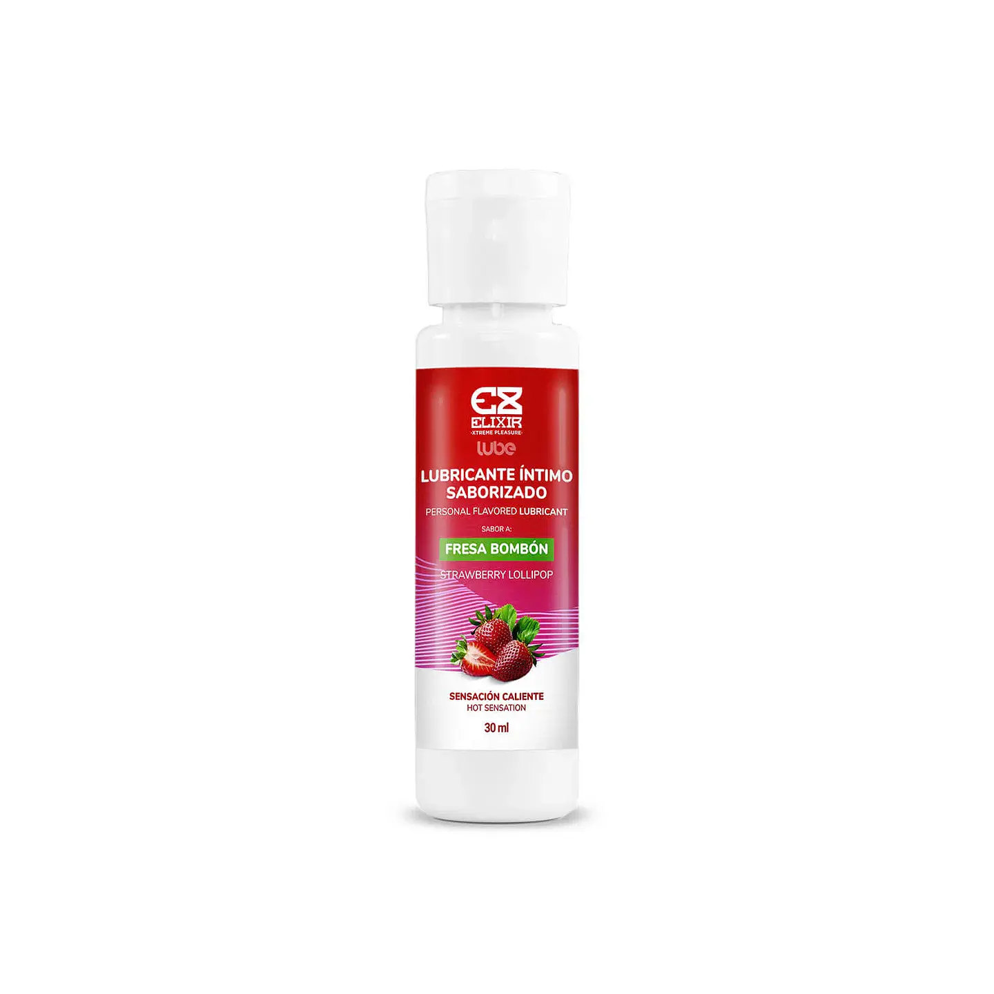 Lubricante Caliente Saborizado Elixir 30 ml Fresa Bombón 2