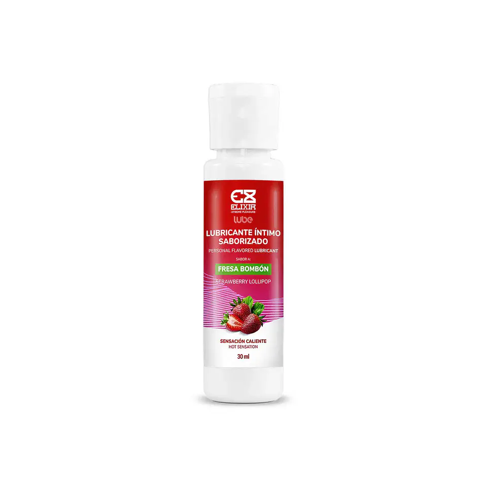 Lubricante Caliente Saborizado Elixir 30 ml Fresa Bombón 2
