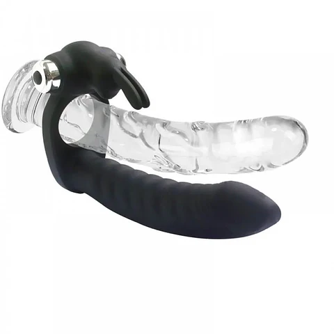 Optimus Anillo Vibrador y Consolador Frodo Negro
