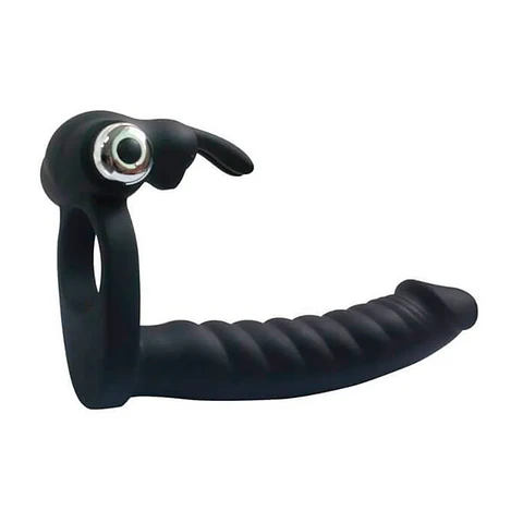 Optimus Anillo Vibrador y Consolador Frodo Negro