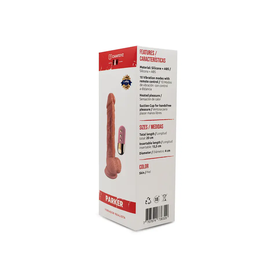 Dildo Vibrador Realista Parker Piel Giratorio  6
