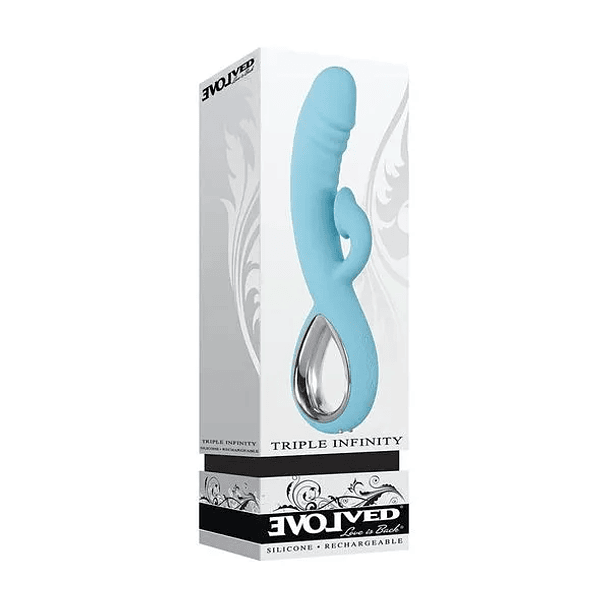 Vibrador Succionador Térmico Triple Infinito Turquesa 6
