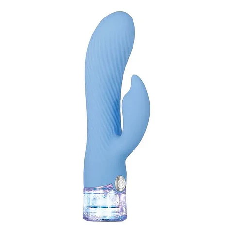 Vibrador doble estimulación Brillo Fantástico Azul Claro