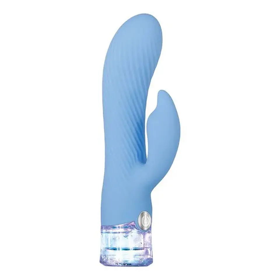 Vibrador doble estimulación Brillo Fantástico Azul Claro 2