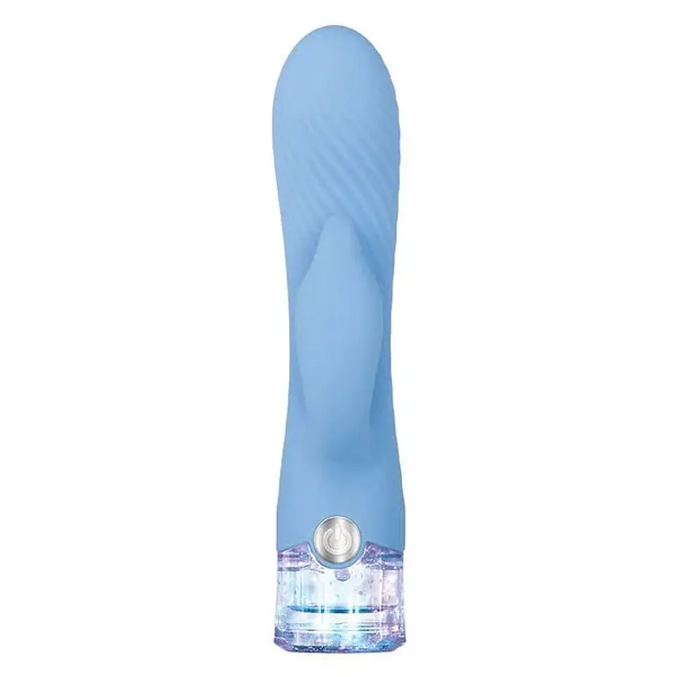 Vibrador doble estimulación Brillo Fantástico Azul Claro 3