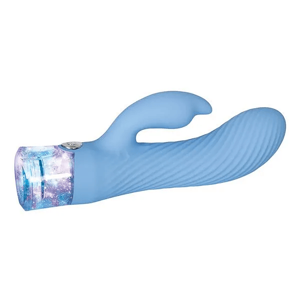 Vibrador doble estimulación Brillo Fantástico Azul Claro 4