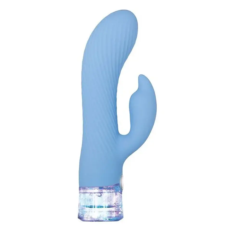 Vibrador doble estimulación Brillo Fantástico Azul Claro 7