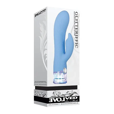Vibrador doble estimulación Brillo Fantástico Azul Claro