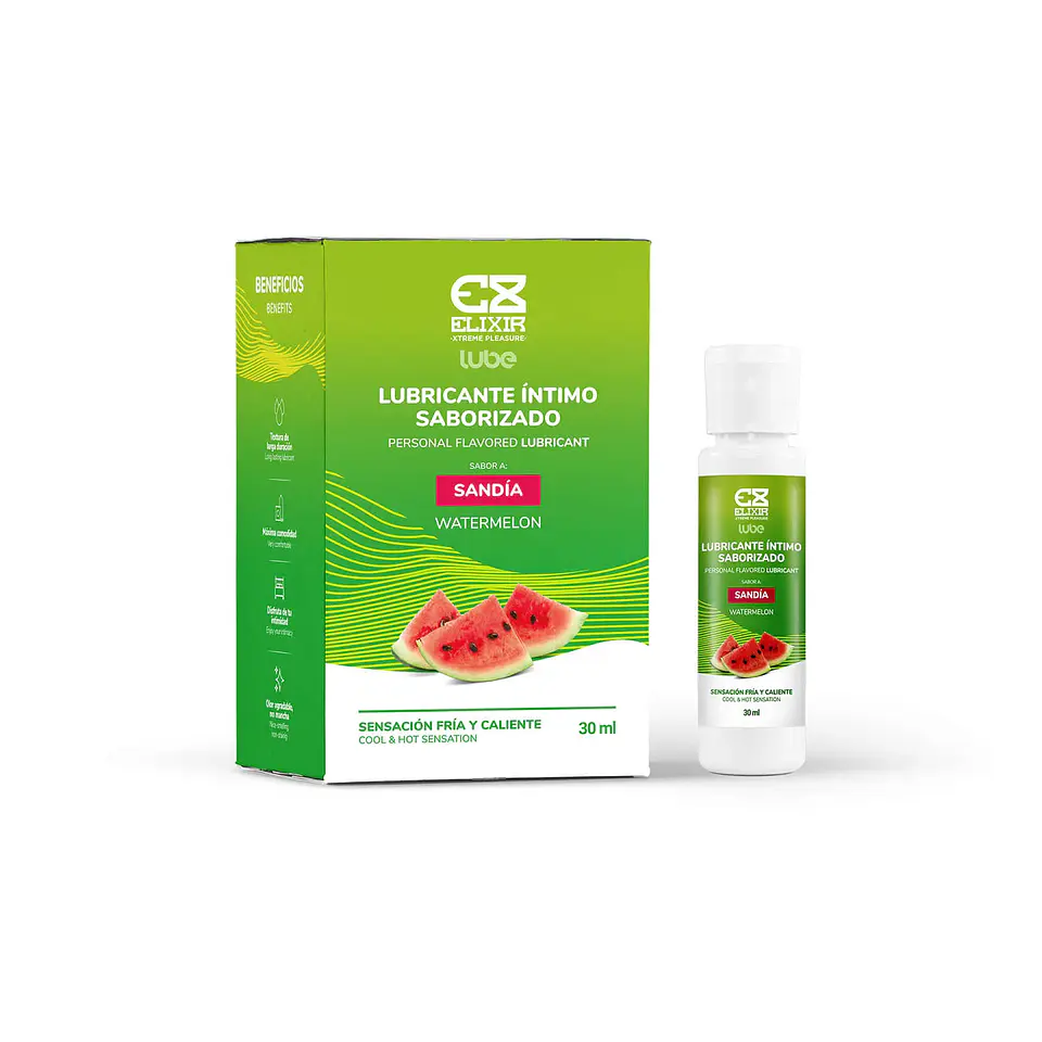 Lubricante sabor Sandia Caliente-Frío Elixir 30 ml  1