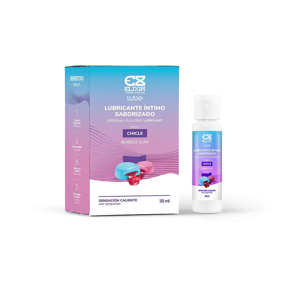 Lubricante Caliente Sabor Chicle Elixir 2