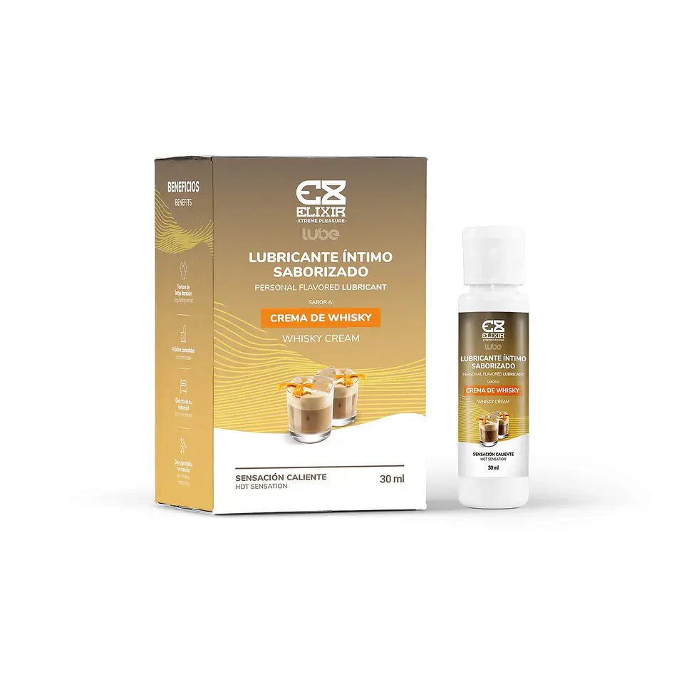 Lubricante Caliente Sabor Crema de Whisky  Elixir 30 ml  1