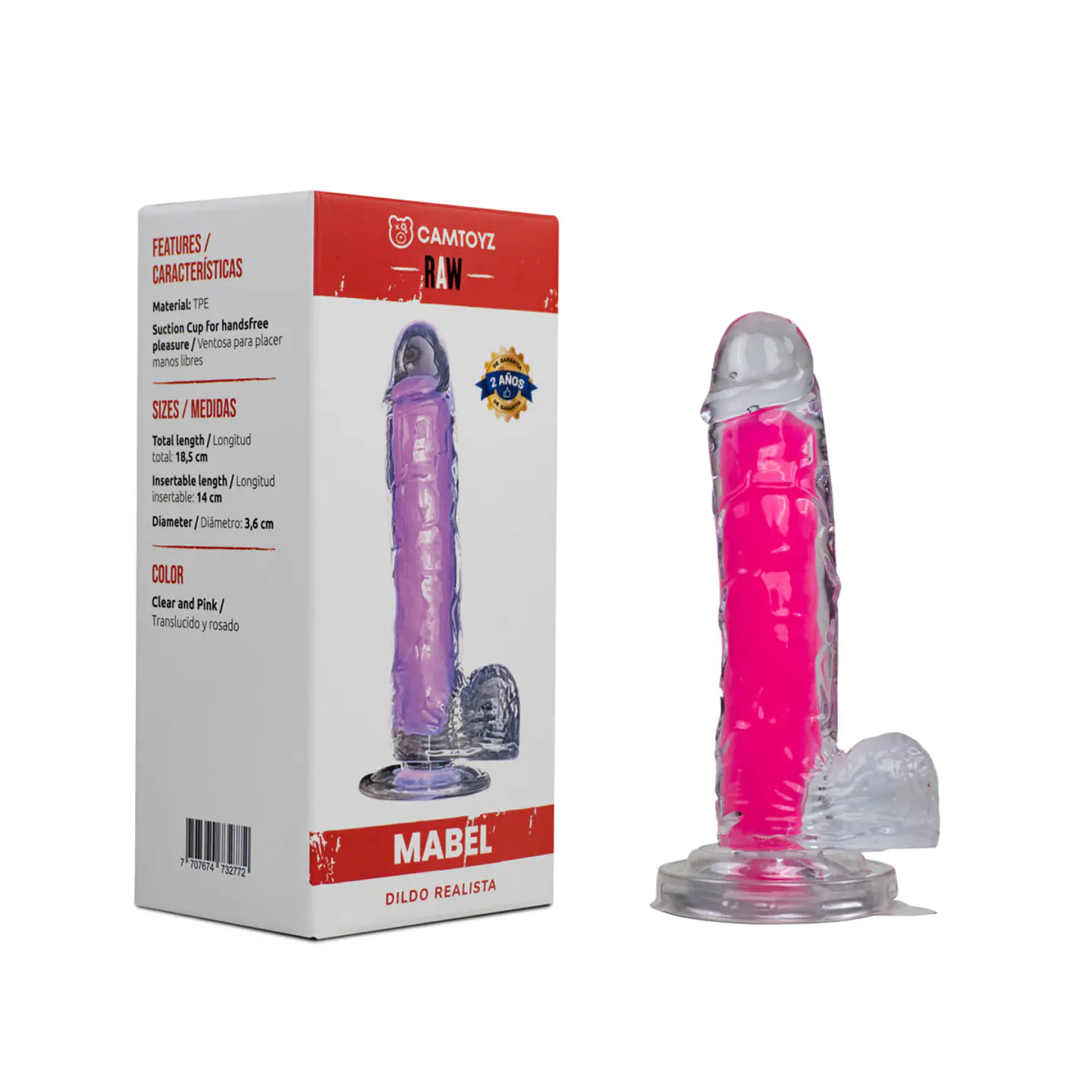 Dildo Realista Mabel Rosado 20 cm 2