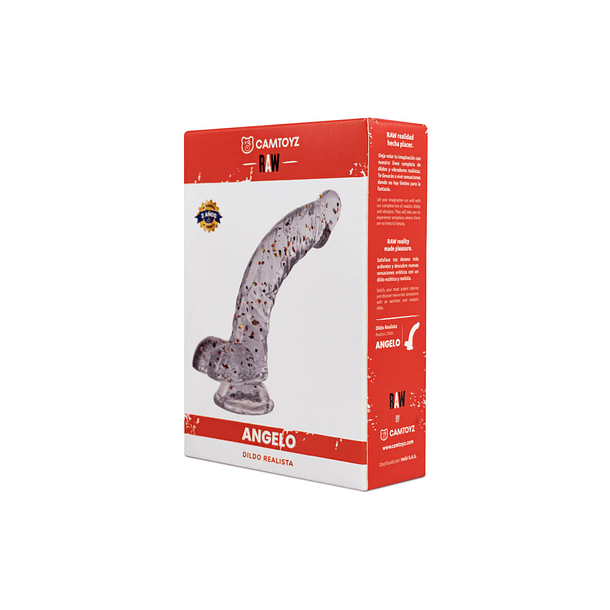 Dildo Realista Angelo Transparente 21.6 cm 3