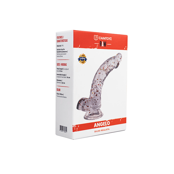 Dildo Realista Angelo Transparente 21.6 cm 4