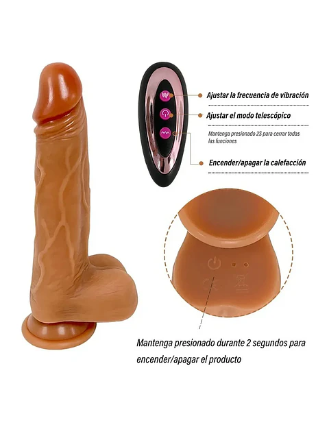 Vibrador Realista Franco Empuje y Giro Automático Ecuador 