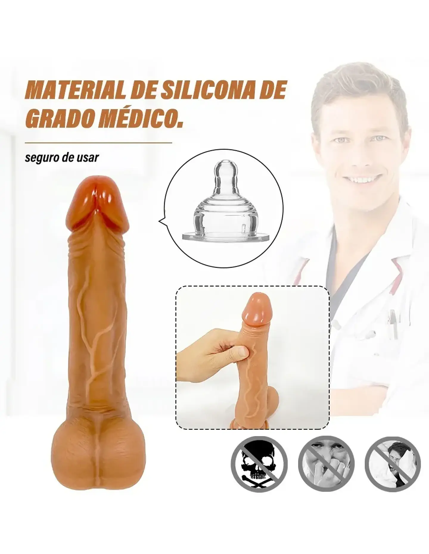 Vibrador Realista Franco Empuje y Giro Automático Ecuador  3