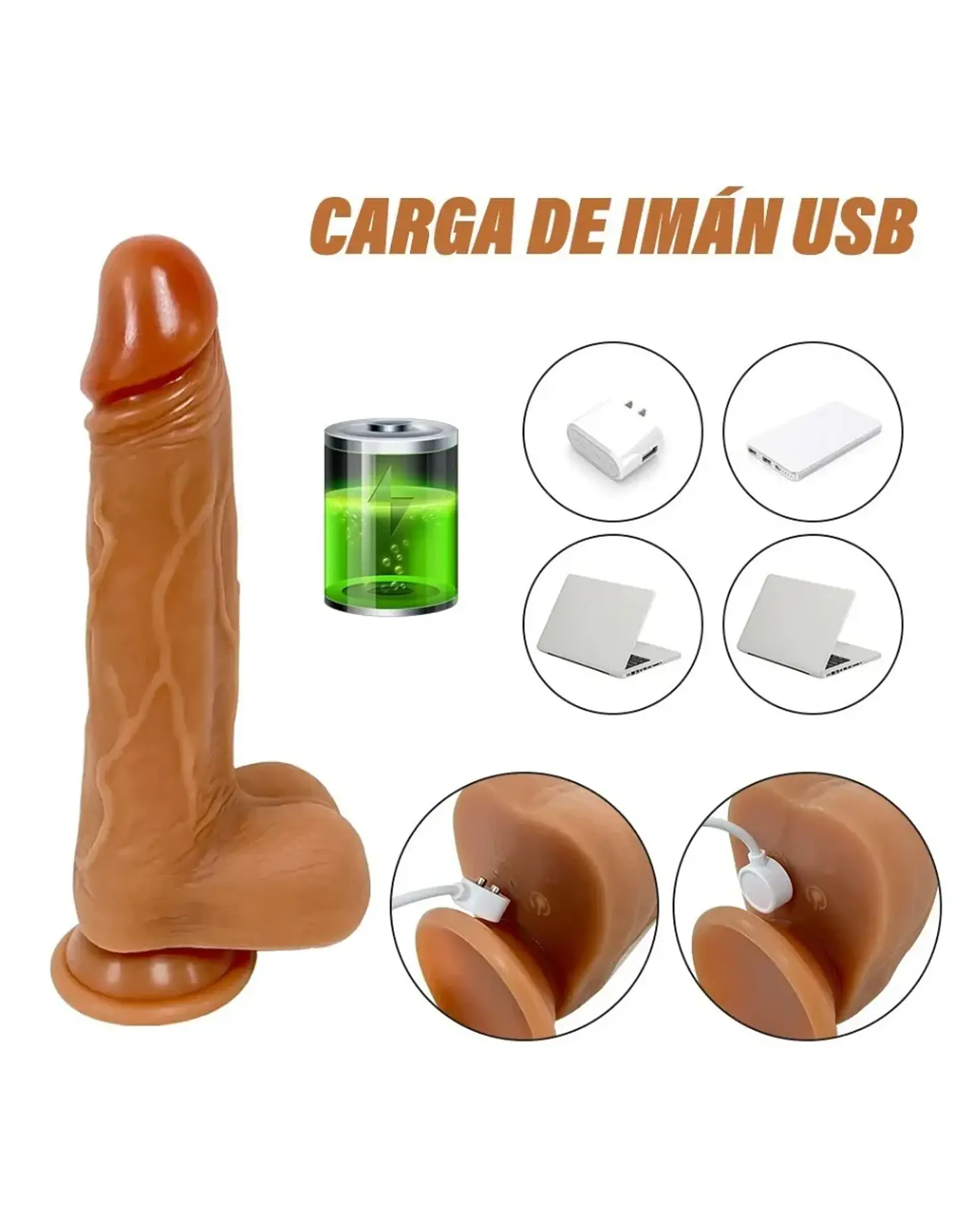 Vibrador Realista Franco Empuje y Giro Automático Ecuador  4