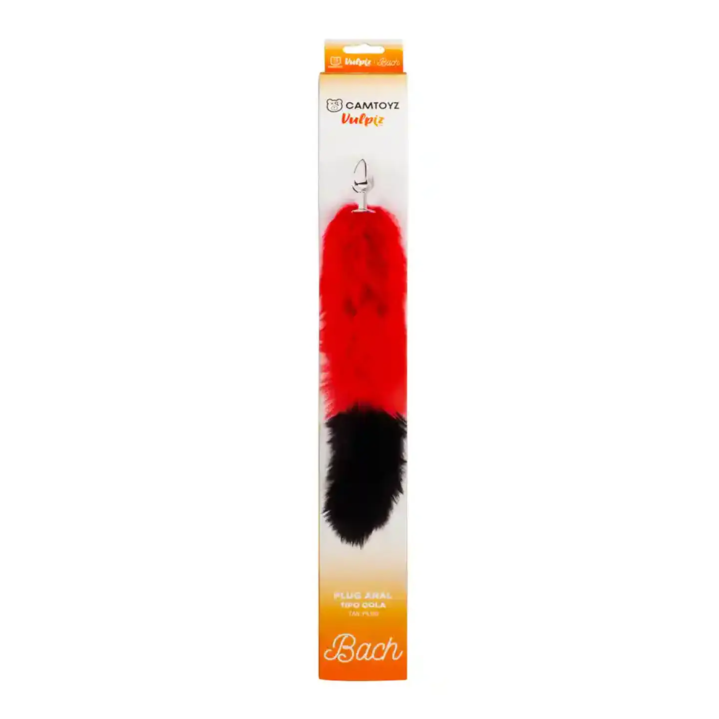 Plug Anal Con Cola De Zorro Bach roja y negro 1