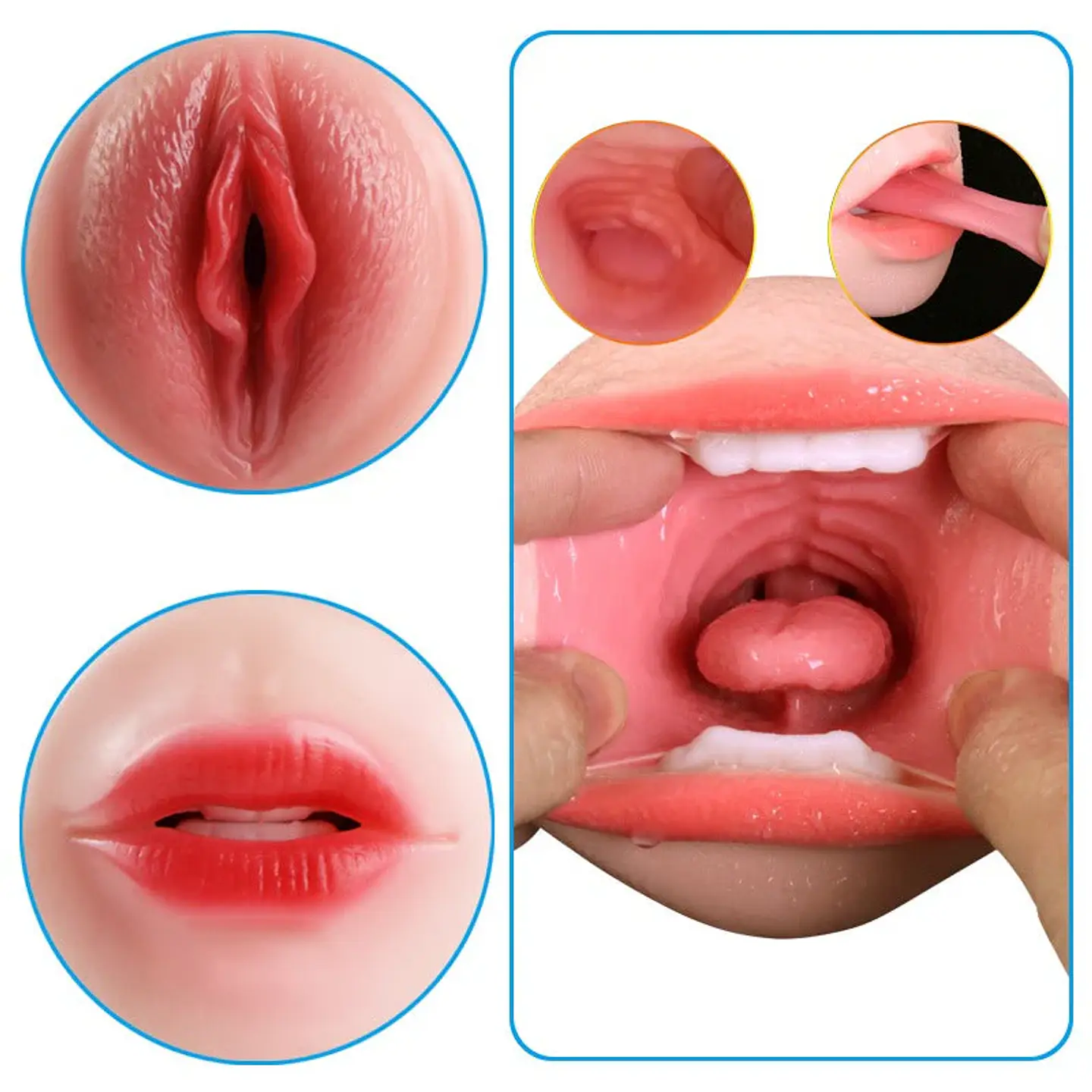 Masturbador Vagina Y Boca con Vibracion Super Forte 5