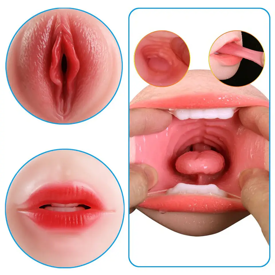 Masturbador Vagina Y Boca con Vibracion Super Forte 5