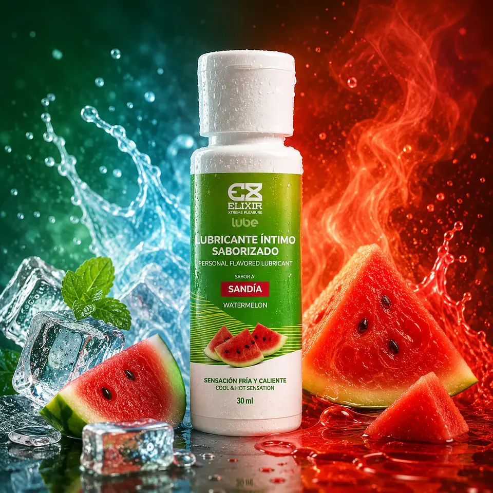 Lubricante sabor Sandia Caliente-Frío Elixir 30 ml  1