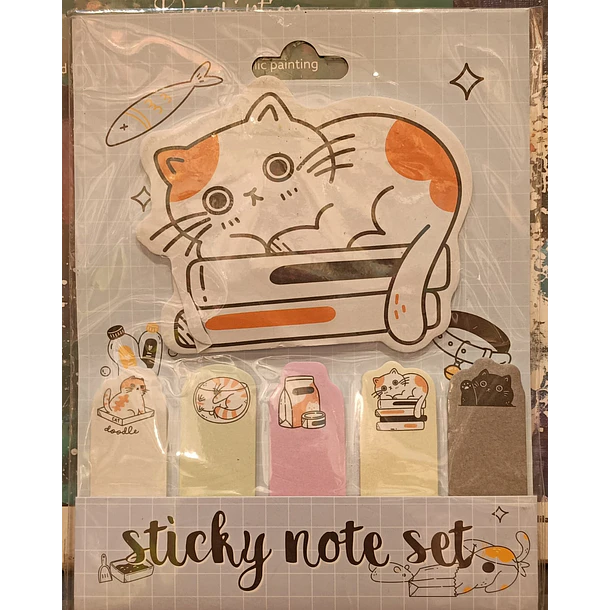 Sticky Note Set Gatitos Kawai