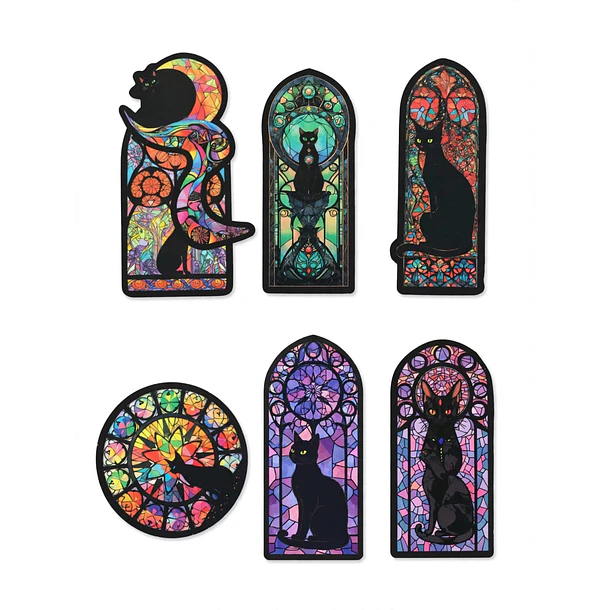 Set Sticker Gato Negro