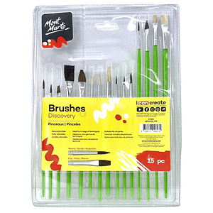 Set de 15 Pinceles Artísticos Esenciales Mont Marte