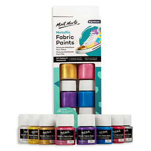 Set 8 Pinturas De Tela Metálicas 20 Ml Mont Marte