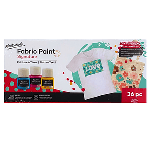 Set 36 Pinturas De Tela 20 Ml Mont Marte