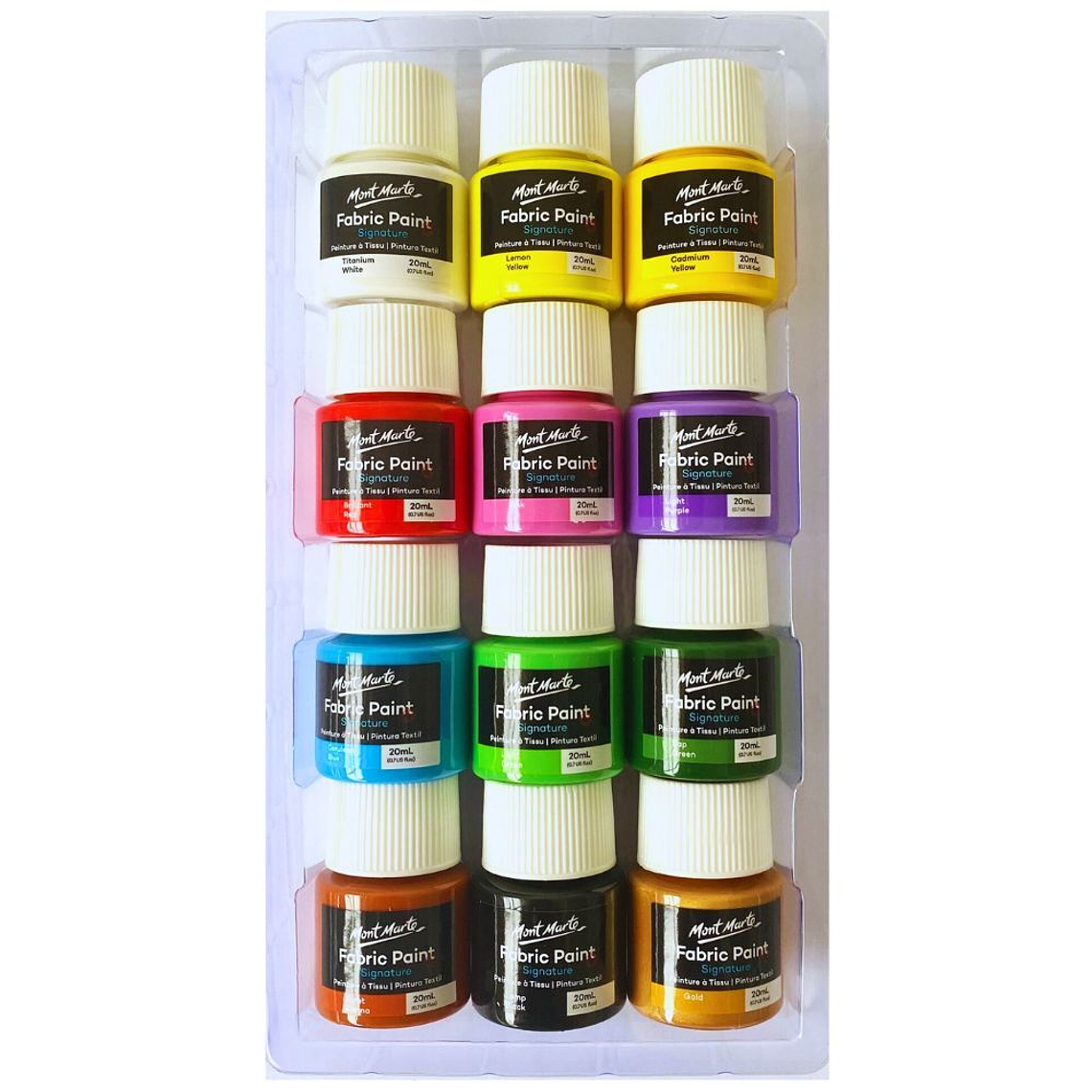 Set 12 Pinturas De Tela 20 Ml Mont Marte 2