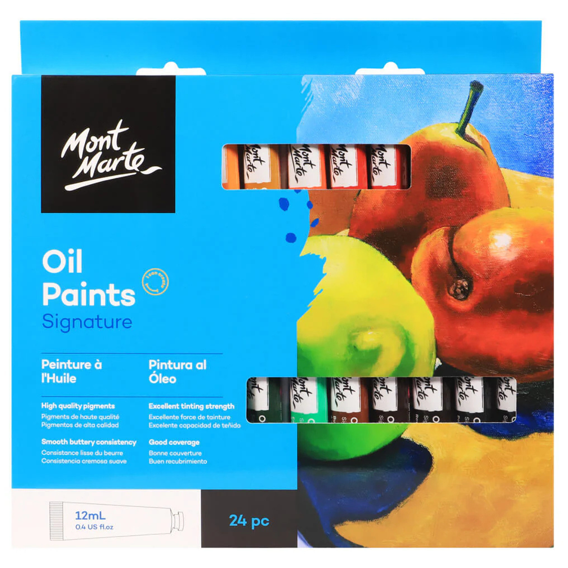 Set De 24 Pinturas Al Óleo Pro En Tubo Mont Marte X 12 Ml 1