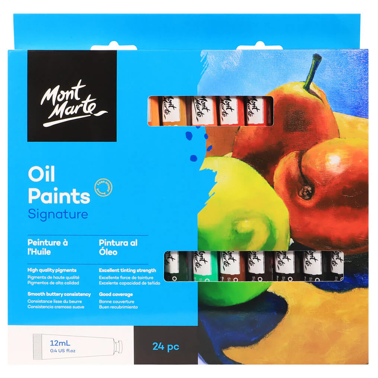 Set De 24 Pinturas Al Óleo Pro En Tubo Mont Marte X 12 Ml 1