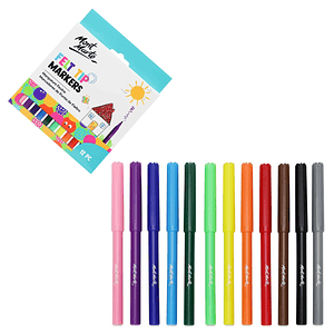 Set 12 Plumones Color Para Pintar De Fieltro Mont Marte