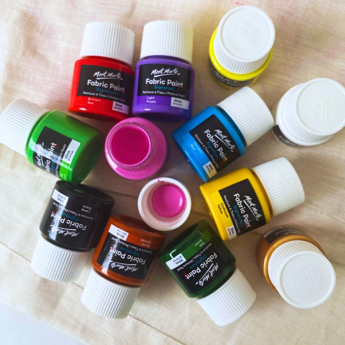 Set 12 Pinturas De Tela 20 Ml Mont Marte 4