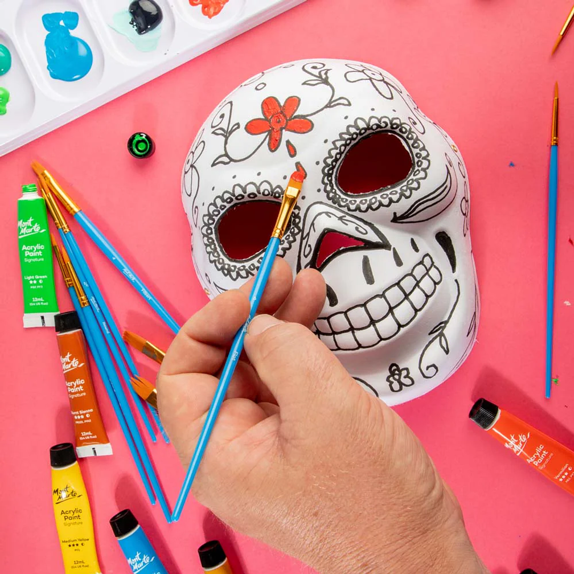 Set 10 Pinceles Para Pintar Paleta y Redondos Mont Marte 6