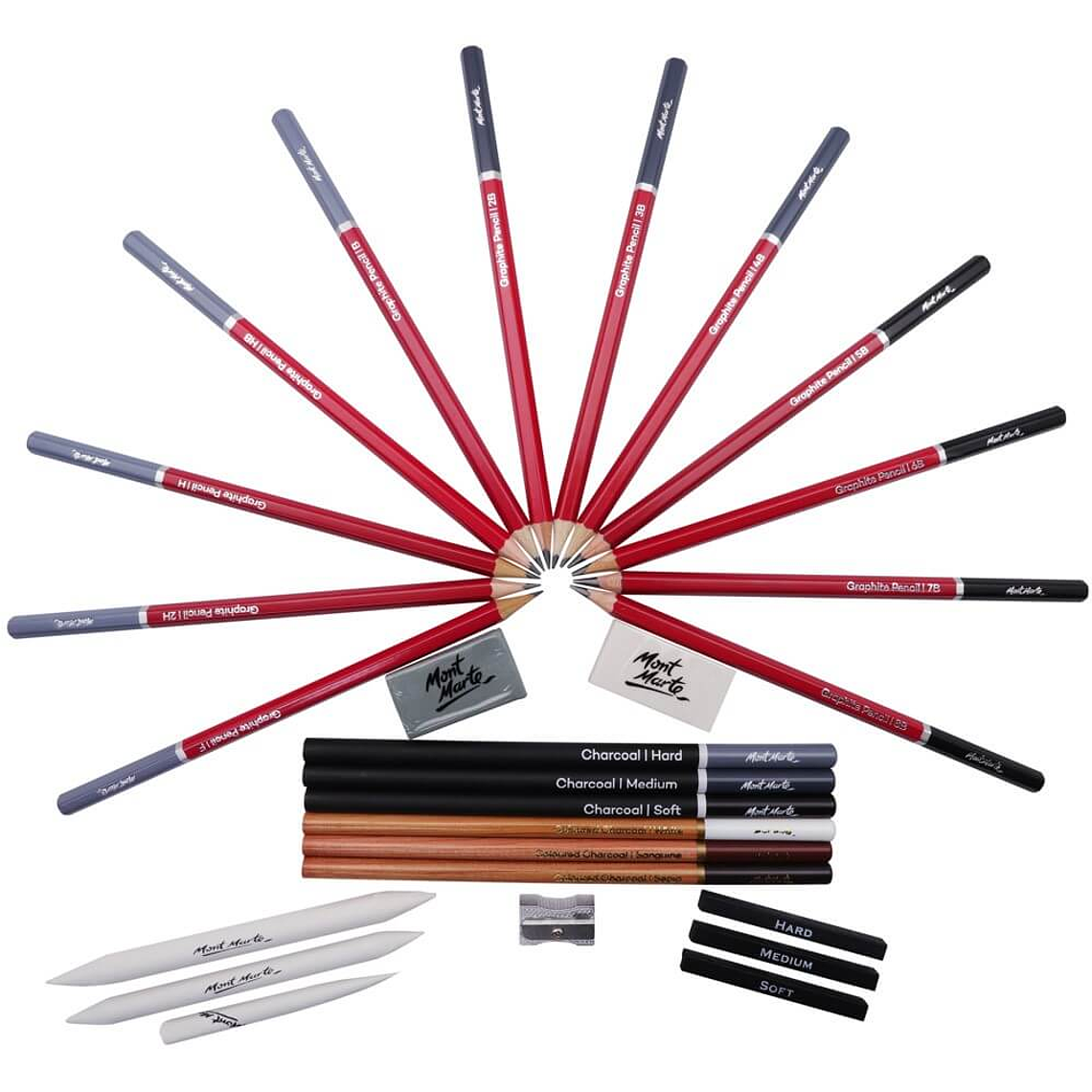 Set Dibujo Artístico Para Croquis Lata 27 Piezas Mont Marte 3