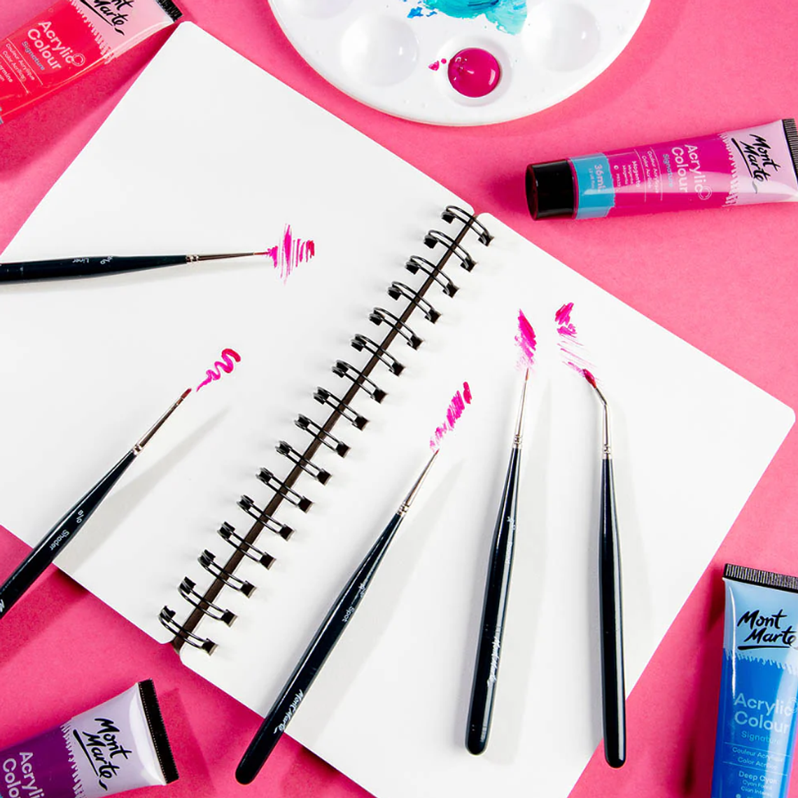 Set 5 Pinceles Artísticos De Detalle O Modelismo Mont Marte 5