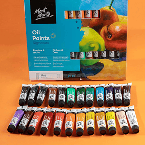 Set De 24 Pinturas Al Óleo Pro En Tubo Mont Marte X 12 Ml