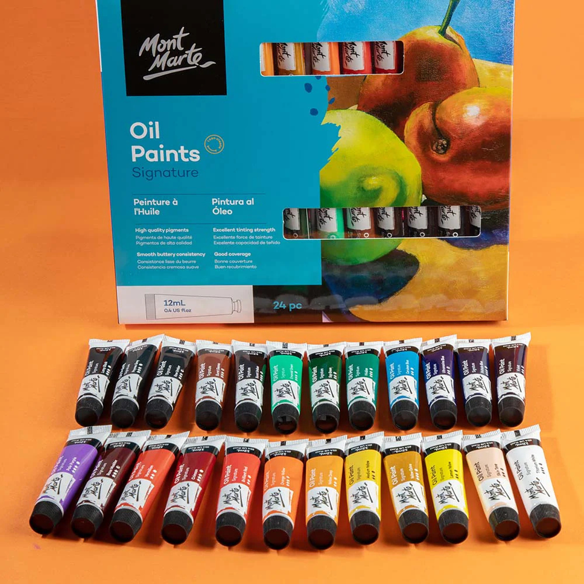 Set De 24 Pinturas Al Óleo Pro En Tubo Mont Marte X 12 Ml 2