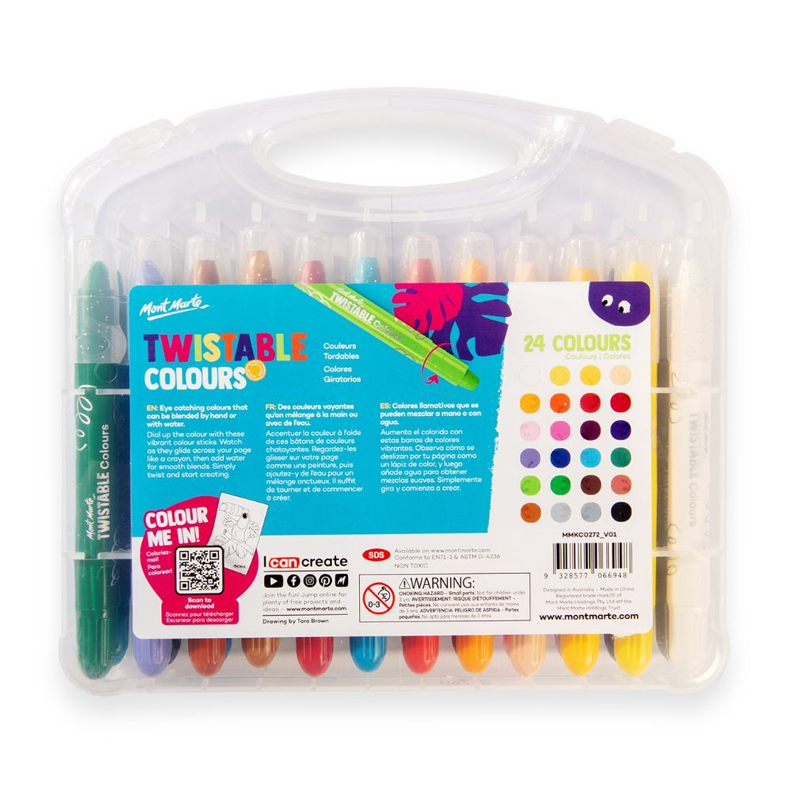 Lápices De Colores Barras Giratorias 24 Unidades Mont Marte 2