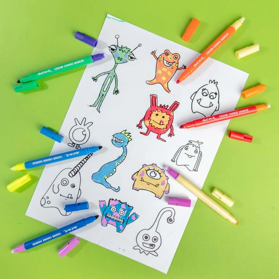 Pack 6 Marcadores Mágicos Cambian De Color Mont Marte 3