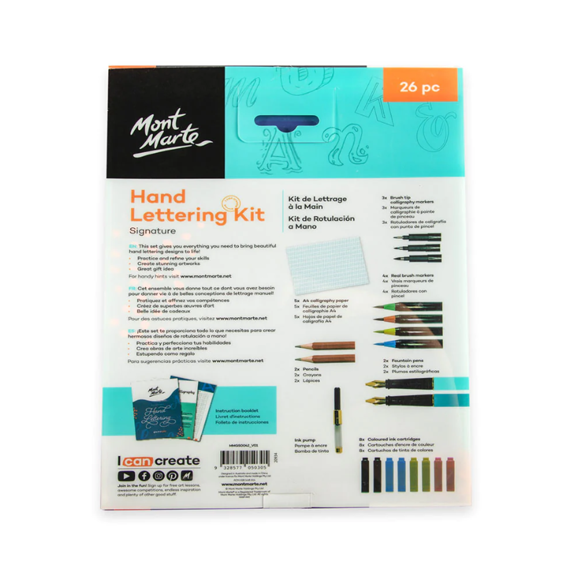 Kit Lettering De Escritura A Mano Mont Marte 3
