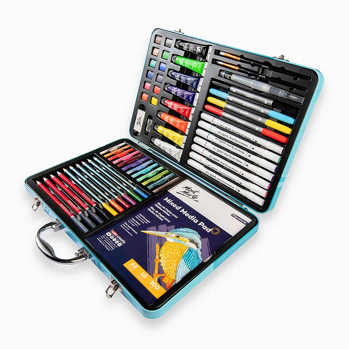 Set Arte 60 Piezas Lápices, Acuarelas, Pasteles Mont Marte 2