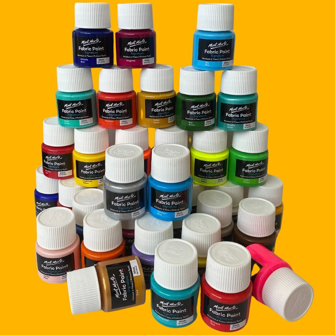 Set 36 Pinturas De Tela 20 Ml Mont Marte 5