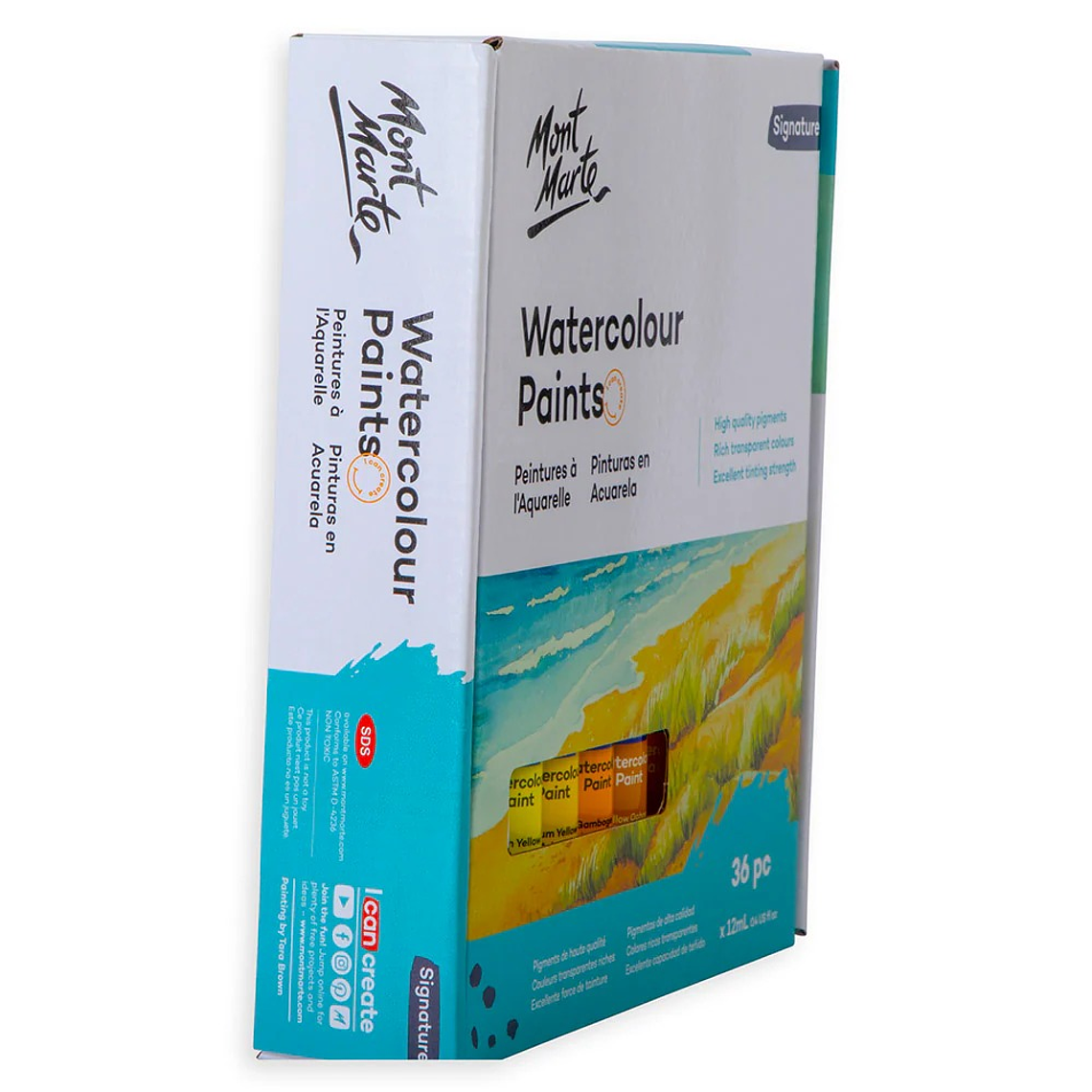 Set De 36 Acuarelas Profesionales En Tubo Mont Marte X 12 Ml 4