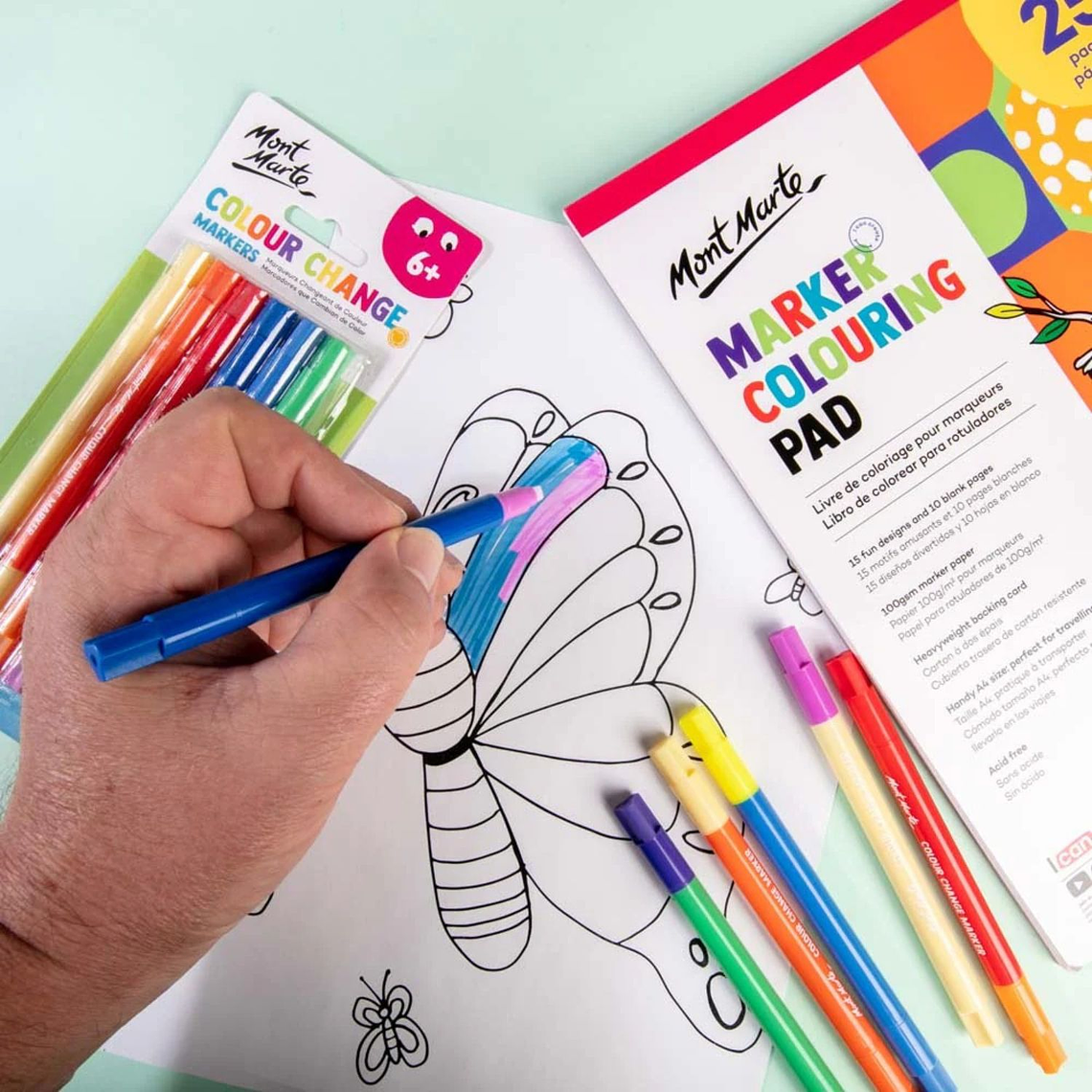 Pack 6 Marcadores Mágicos Cambian De Color Mont Marte 4