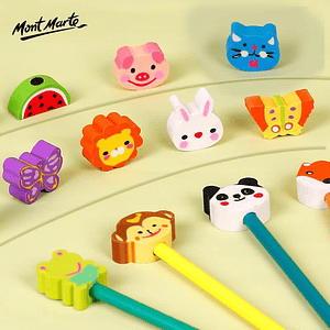 Juego 24 Lápices Y Gomas De Borrar - Sorpresa Cumpleaños