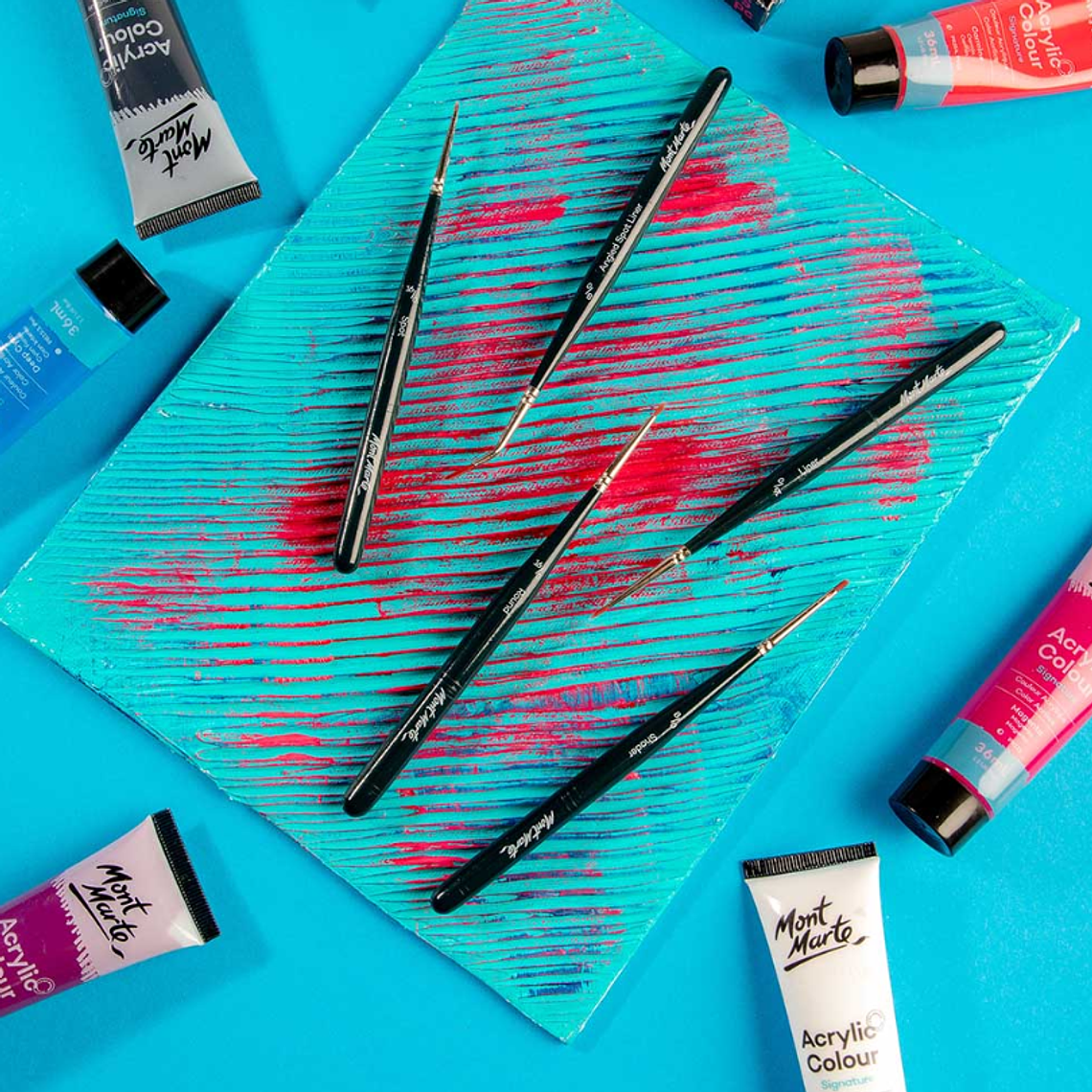 Set 5 Pinceles Artísticos De Detalle O Modelismo Mont Marte 8